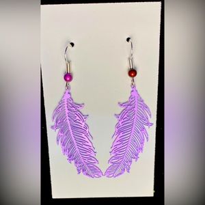 Anodized Filigree feather earrings